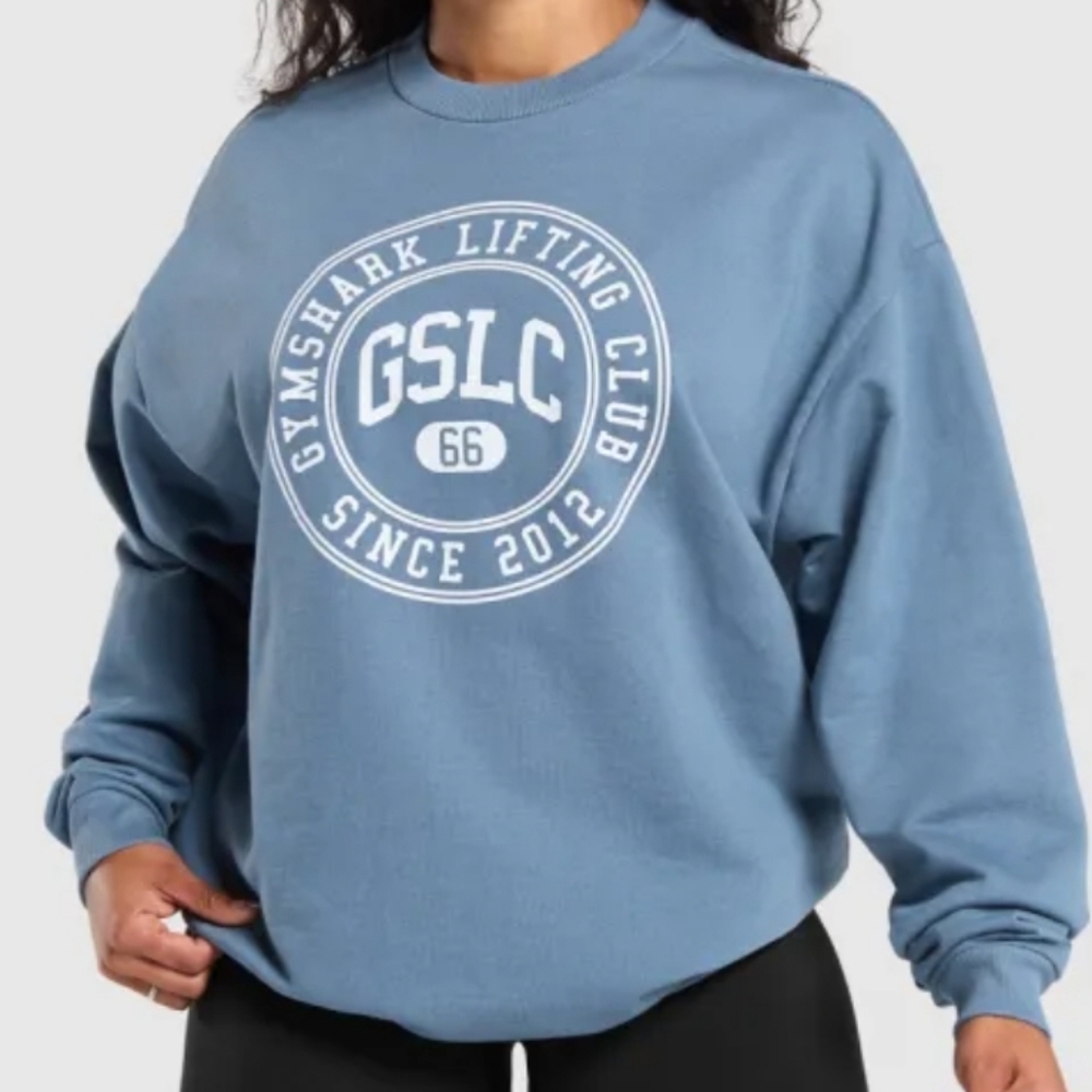 Gymshark Slate Blue Lifting Club Sweatshirt